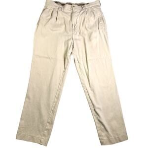 Tommy Bahama Pants Men's 35x32 Cream 100% Silk Relaxed Golf Slacks Grandpacore